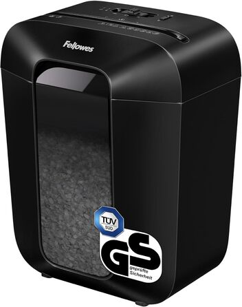 Fellowes шредер для документів, P4, чорний, 15л, для дому та офісу, знищення кредитних карт, 8 листів