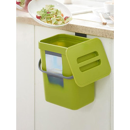 Відро для компосту кухонне відро для сміття пластикове відро для сміття із захистом від запаху підвісне відро для сміття з кришкою для внутрішнього використання щоденні органічні відходи, що утворюються на кухні (зелений)