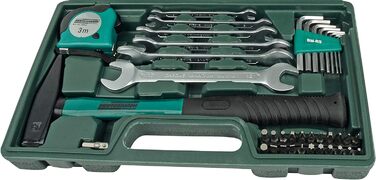 Кейс для інструментів Brder Mannesmann Werkzeuge M29032, 47 предметів, зелений (матовий), (Д х Ш х В) 335 х 335 х 195 мм (в комплекті з набором вилкових ключів на 12 предметів)