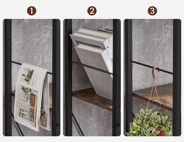 Стелаж VASAGLE з 5 полицями, для дому, офісу, вітальні, спальні, home office, індустріальний дизайн, vintage brown-black