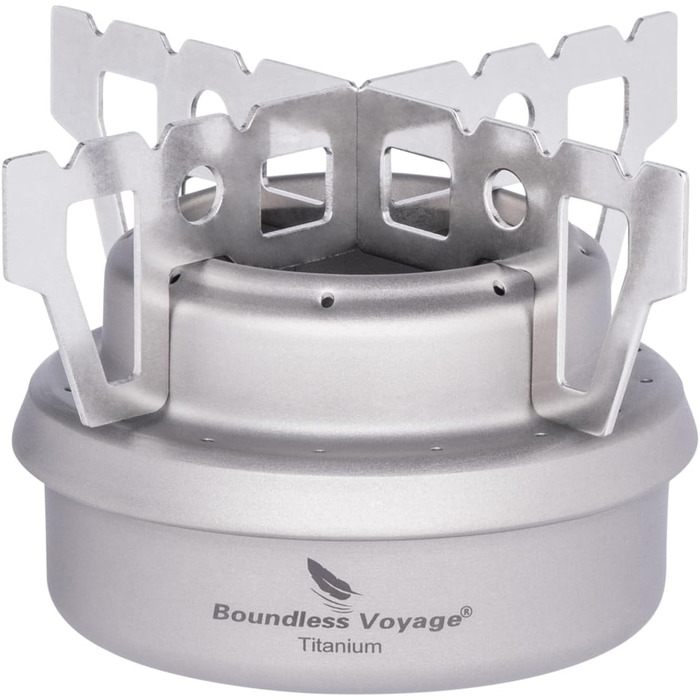 iBasingo Titan Alkoholkocher Spirit Herd з кріпленням - портативний газовий пальник для кемпінгу, пікніків та трекінгу Ti2001C
