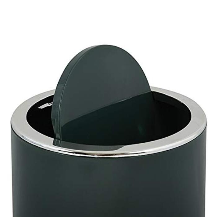 Серія MSV для ванної кімнати Aspen Design косметичне відро педальне відро для ванної з поворотною кришкою відро для сміття з поворотною кришкою 6 літрів (ØxH) близько 18,5 x 26 см (темно-зелений)