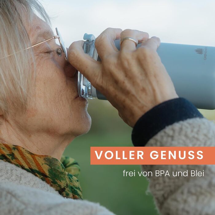 Термокружка Groenenberg 473 мл | Зберігає тепло до 4 годин | З переробленої нержавіючої сталі (Sky)