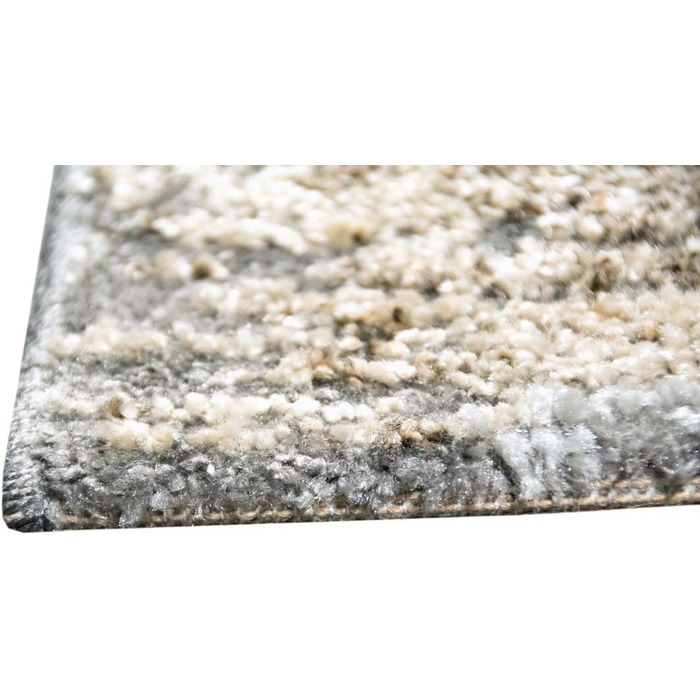 Килим-мрія, дизайнерський килим для передпокою, вітальні, сучасні абстрактні лінії, коричнево-бежевий, сірий, кремовий, мелірований, розмір 80x150 см