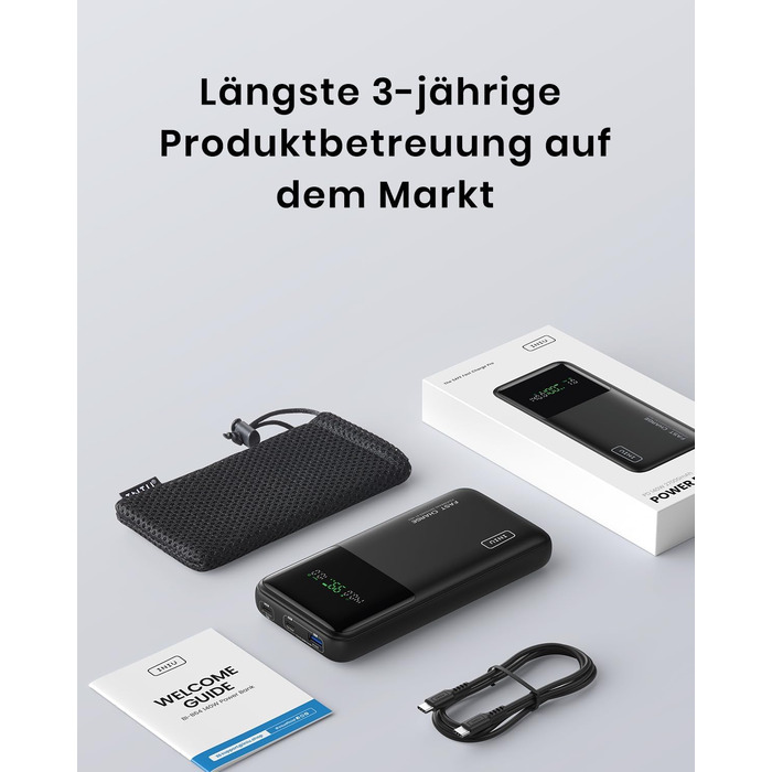 Power Bank INIU 27000mAh 140W: зарядний пристрій для телефону та ноутбука, сумісний з MacBook Pro, Steam Deck, iPhone (17, 16, 15, 14, 13, 12 Pro), Samsung S23, iPad та ін. Чорний