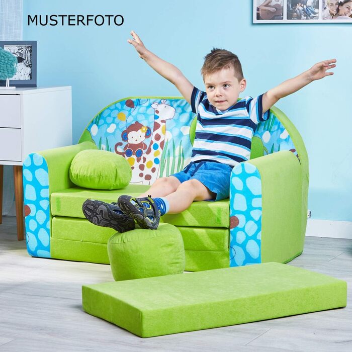 Дитяче диван-ліжко 3в1 з функцією висування, трансформер для дитячої кімнати, м'який пуф-крісло для дівчаток та хлопчиків, модель A33