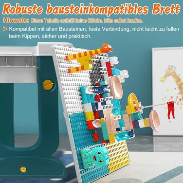 Дитячий стіл 5-в-1 з кріслами: ігровий стіл, навчальний стіл з місцем для зберігання та кубиками. Версія A