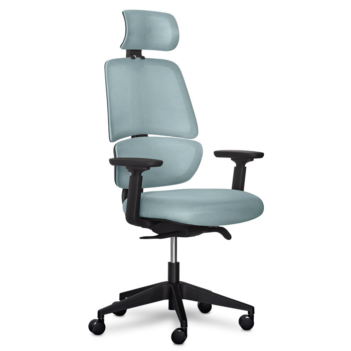 Крісло Mealux Leo Air Plus Grey / Blue (арт.Y-546 KBGL)