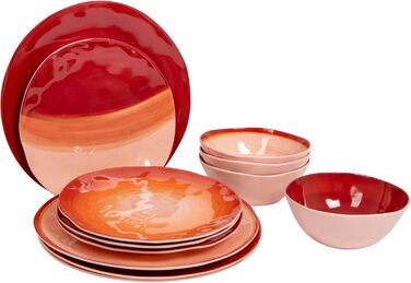 Набір посуду Bo-Camp Halo з меламіну для кемпінгу, подорожей та пікніків (червоний)