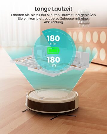 Робот-пилосос LEFANT M330 з функцією миття, 5000Pa, лазерна навігація, PSD-технологія, APP, 160 хв, для тварин, килима, твердих підлог, сірий (M310 Champagne)