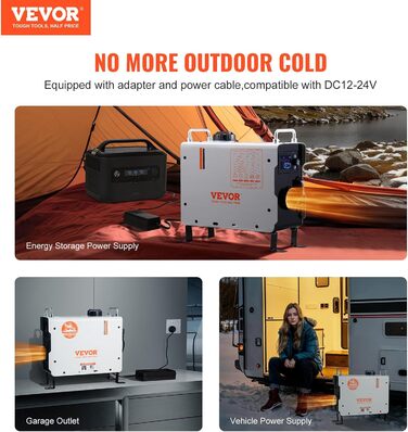 Дизельний обігрівач VEVOR 8 кВт 12/24 В з пультом керування та LCD-дисплеєм, 4,5 л бак, для вантажівок та автодому