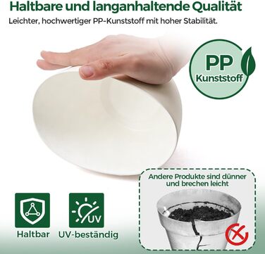Автоматичний горщик для квітів з індикатором рівня води, 2 шт. - ідеальний вибір для зайнятих людей та початківців, підходить для монстери та розмарину, для дому та саду (білий, 17,5 см)