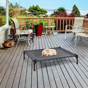 Лежак для собак GOPLUS з дахом 105x86x87 см сірий