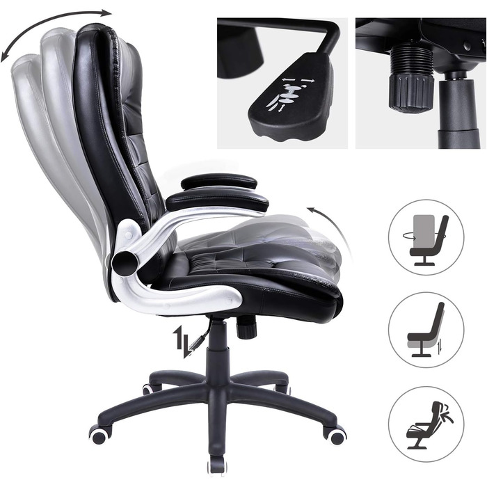 Крісло для керівника з оббивкою зі штучної шкіри за замовчуванням