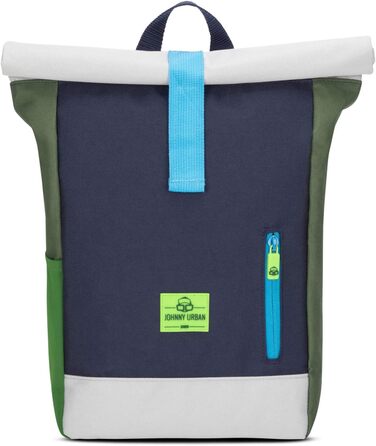 Рюкзак Johnny Urban Kids Boys & Girls Зелений - Молодший Аарон - Дитячий рюкзак з нагрудним ременем - Виготовлений з переробленого матеріалу - Від 3 років - 8л - Водовідштовхувальний Зелений / Синій