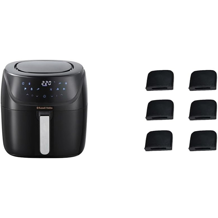 Аерофритюрниця Russell Hobbs 4 л з набором аксесуарів, 7 функцій, 10 програм, модель 27160-56, запасні гумові ніжки для гриль-пластини (6 шт.)