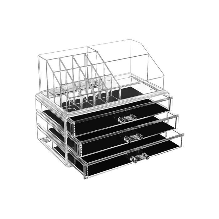 Органайзер для косметики з 3 шухлядами - прозорий