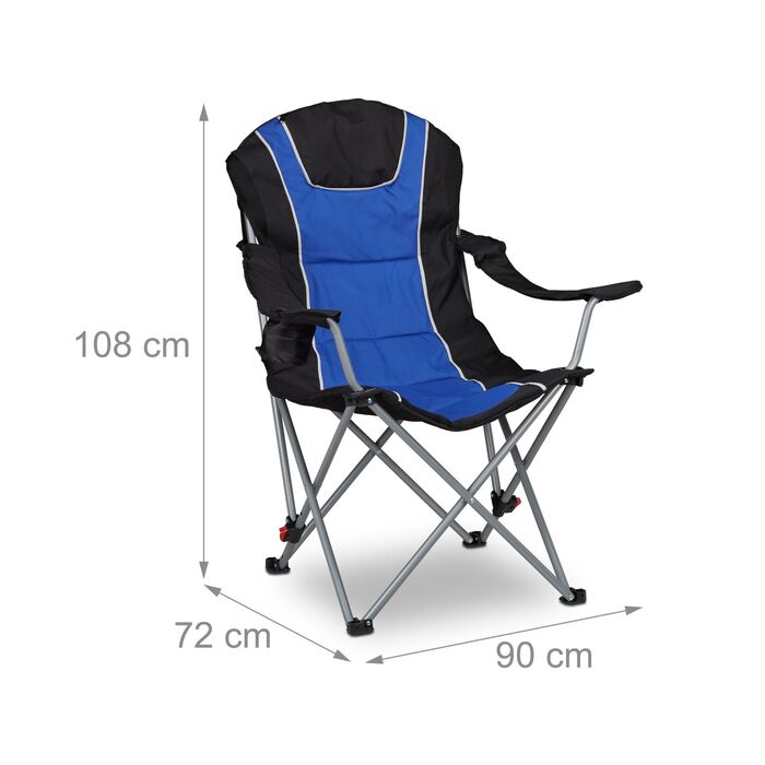 Крісло для кемпінгу Relaxdays складне з підлокітником