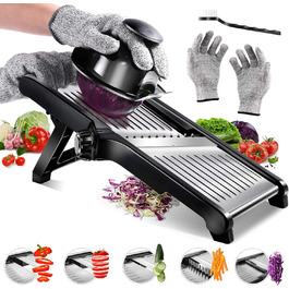 Машхоум (Masthome) тертка для овочів 5-в-1 Mandoline, з нержавіючої сталі, регульована, для овочів, фруктів, картоплі, помідорів, цибулі, 40см