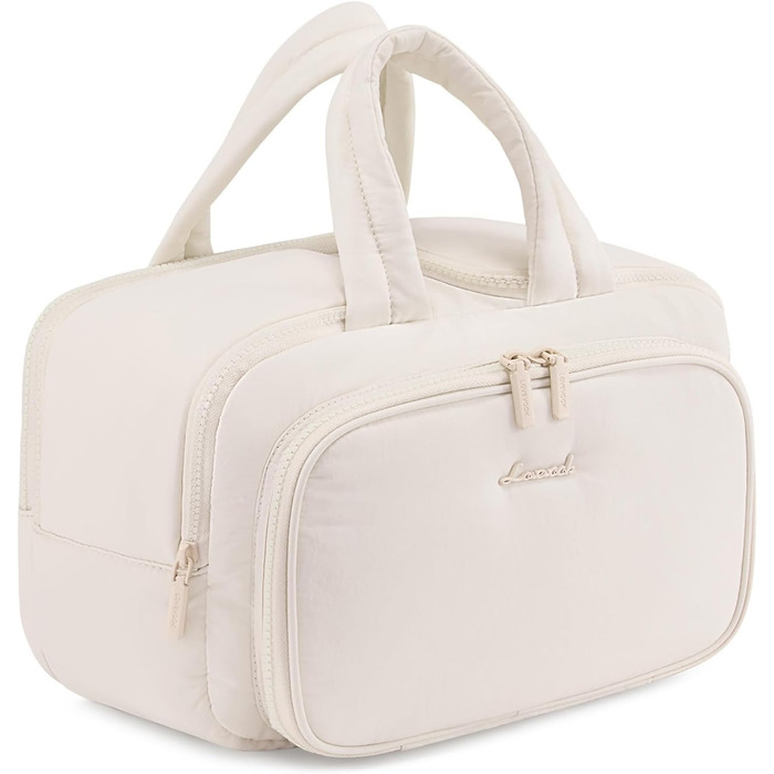 Сумка для косметики OVEVOOK велика, водонепроникна, з відділенням для мокрого, рожева (L, Бежева)