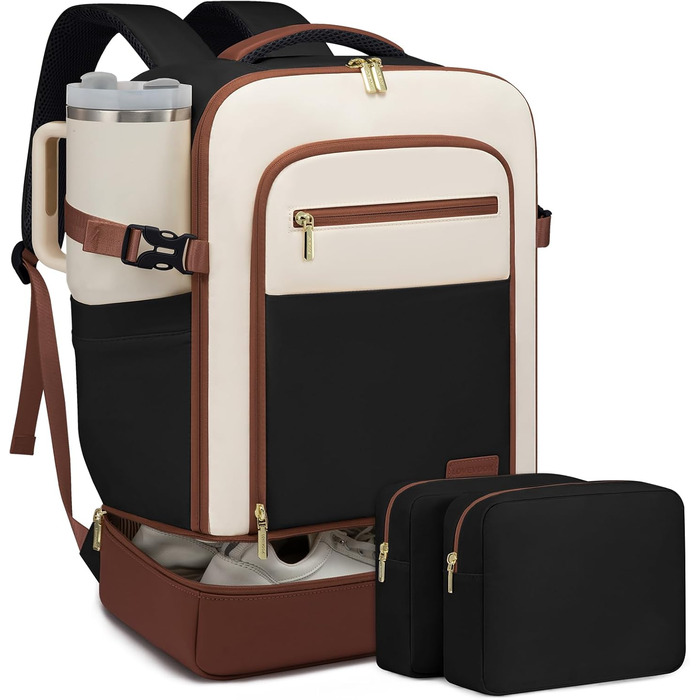 LOVEVOOK Рюкзак для ручної поклажі 40L з окремим відділенням для взуття, жіночий, для подорожей (3 шт.)