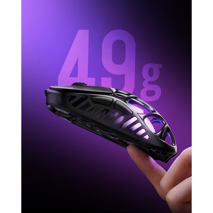 GravaStar Mercury X Pro 49g: Бездротова ігрова миша з PAW 3950 сенсором, 32000 DPI, 8000 Hz, RGB-підсвічування