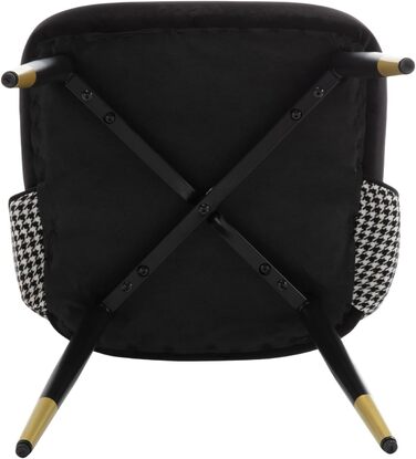 Набір з 2-х м'яких крісел з велюру для вітальні/кухні. Сучасний дизайн, без підлокітників, металеві ніжки. 2 шт. (Чорний)