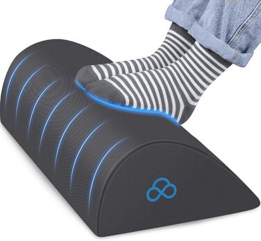 Підставка для ніг StepLively ергономічна, для офісу, авто та ігрового крісла, сіра, стандартна (17 дюймів)