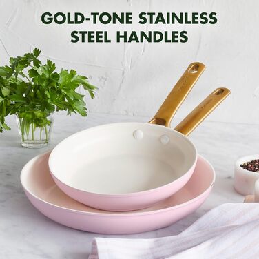 Набір для сковорідок GreenPan Reserve(20 см і 26 см), керамічна антипригарна поверхня з твердим анодуванням, Золота ручка, не містить PFAS, для миття посуду