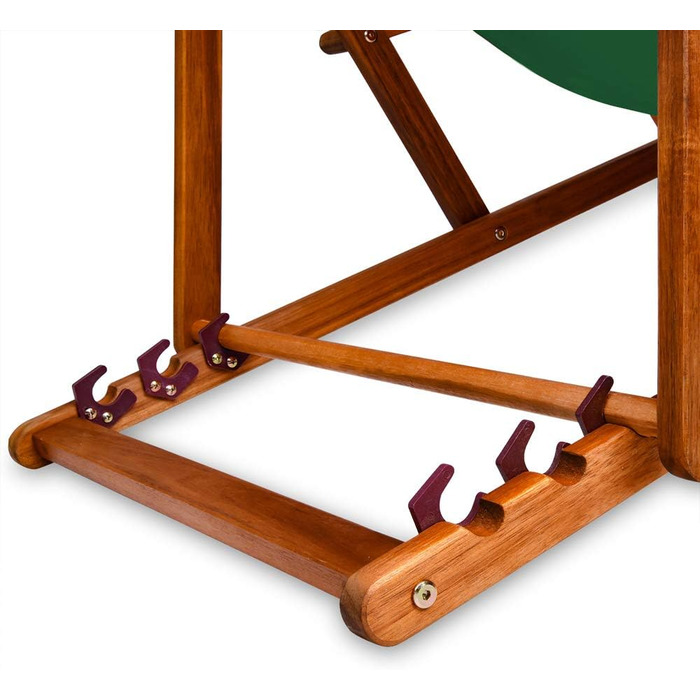 Лежак для відпочинку Casaria® з дерева, стійкий до погодних умов, складний, регульований, до 160 кг, з підлокітниками та подушкою для шиї, для саду та балкону, акація, 94x94x60 см, зелений