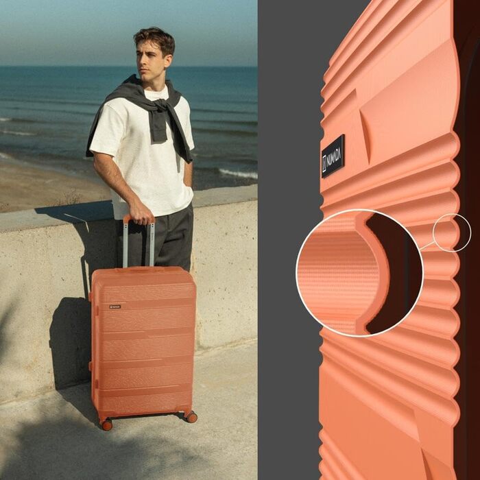 Набір валіз NUMADA Upfly T10 3 шт. (55x40x20, 66x44x26, косметичка). ABS, помаранчевий