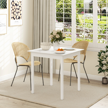 Обідній стіл для кухні, квадратний, сучасний дизайн, 75 см x 75 см x 76 см, білий