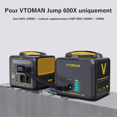 Портативна електростанція VTOMAN Jump 600X 600 Вт, сонячний генератор 299 Втгод, акумулятор LiFePO4, розширюється