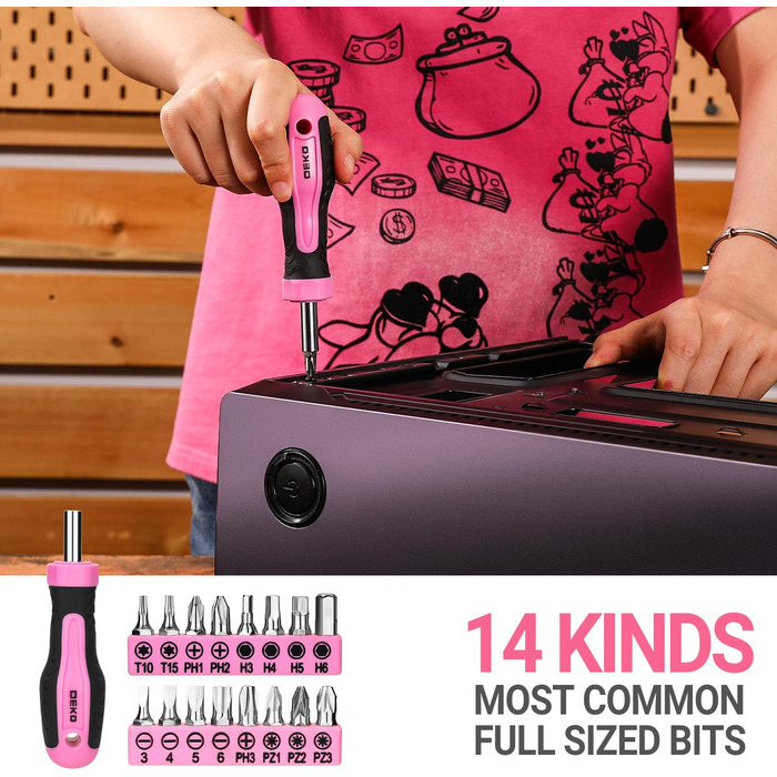 Набір інструментів DEKOPRO 42 предмети: універсальний комплект для дому, майстерні та DIY робіт для жінок