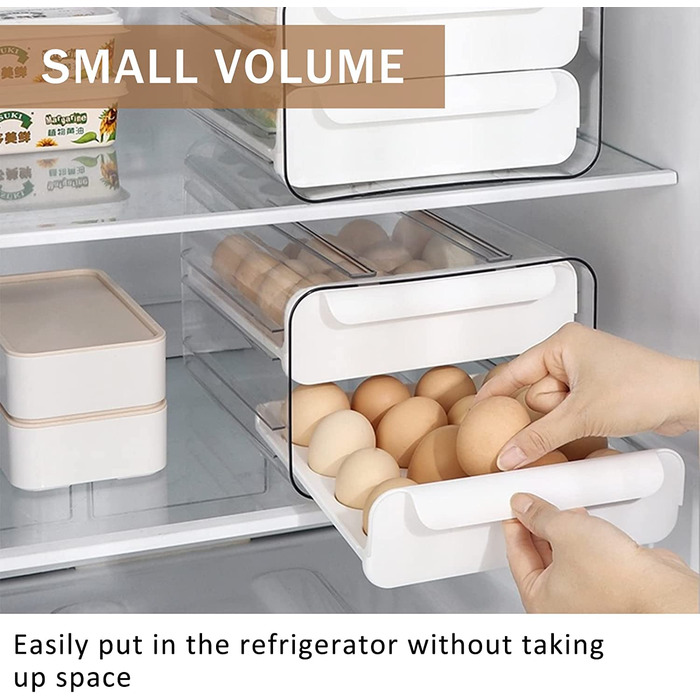Ящик для яєць, холодильник Ящик для зберігання яєць, Ящик для зберігання яєць, штабельовані ящики для зберігання яєць на 32 подвійних шару