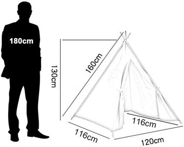 Дитяче намет Takezuaa Tipi - ігровий намет для дому та вулиці, білий, з поліестеру