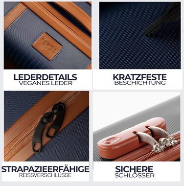 Набір валіз FERGÉ Milano 5-ти частинний (3 розміри) + сумка для подорожей + органайзер для туалетних аксесуарів - 3 шт.