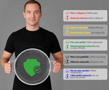 INTIGNIS® Сковорода з кришкою – 30 см (12 дюймів) – 6 л – з антипригарним покриттям | Стійка до подряпин | Глибока | Без хімікатів | Сковорода з нержавіючої сталі