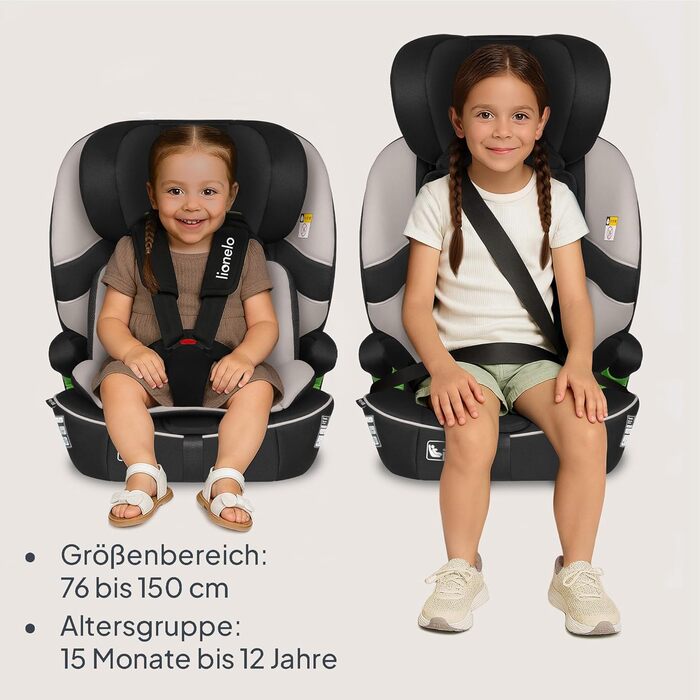Автокрісло Lionelo Billy i-Size 76-150 см (15 міс - 12 років), ISOFIX, Top Tether, R129, бежеве