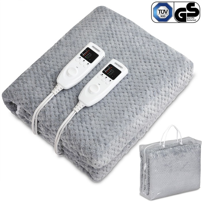 Двомісна ковдра з підігрівом Coral Fleece Grey 160x140см включно з таймером