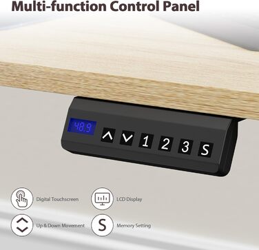 Електричні ніжки для столу з регулюванням висоти, з потужним мотором, на коліщатках, з 3 рівнями пам'яті та захистом від зіткнень, 72-116 см