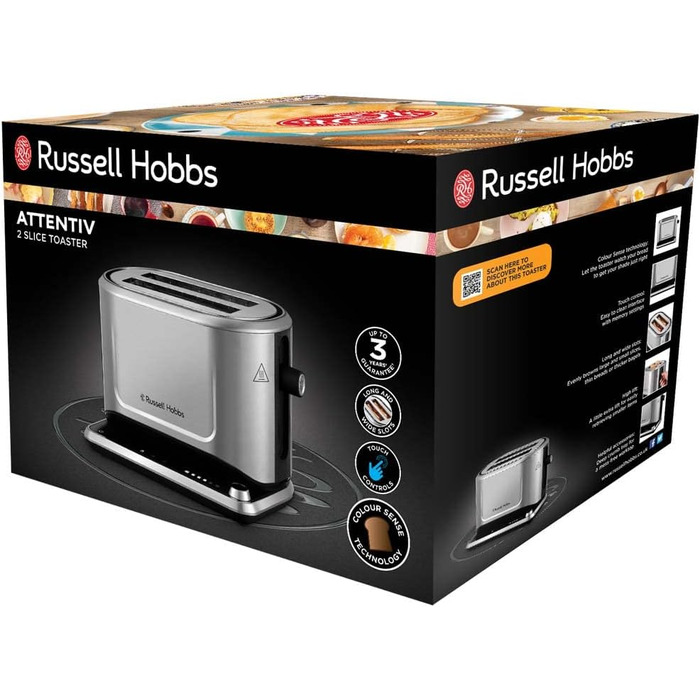 Тостер Russell Hobbs ‎26210-56 1500 Вт сріблясто-чорний