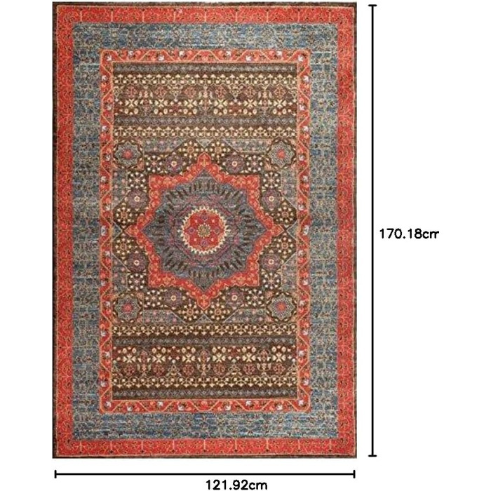 Килим SAFAVIEH Traditional - Колекція Mahal, короткий ворс, темно-синій/червоний, 122x170 см