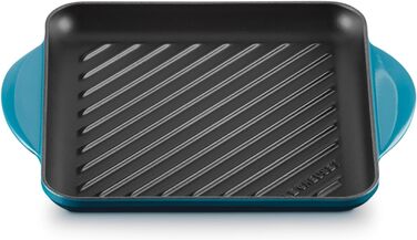 Гриль чавунний емальований Le Creuset, квадратний, 26 см, колір Морська сіль (темно-зелений)