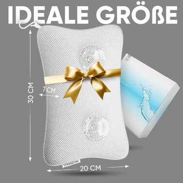 Преміум подушка для ванни XXL рожева | Додаткові подушки для шиї та плечей | Швидковисихаюча, пральна подушка для ванни з 4 великими присосками | Подушка для ванни рожева (маленька, біла)