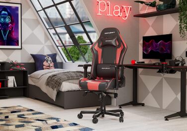 Геймерське крісло DXRacer King K99, шкірозамінник, чорно-червоне, до 200 см