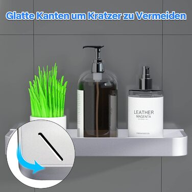 Підставка для душу без свердління, 2 шт. - Алюмінієва полиця для душу та ванної кімнати, срібна