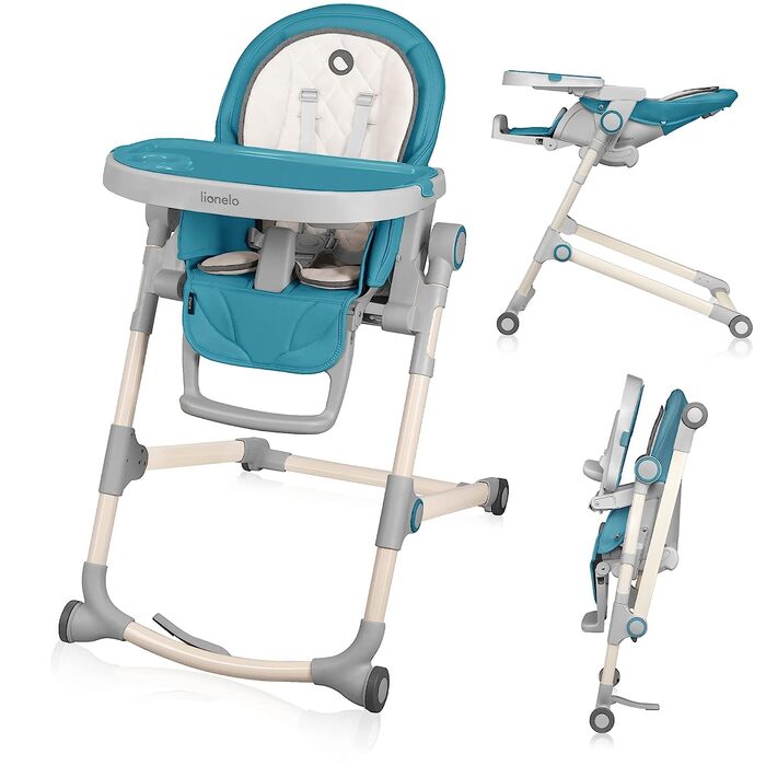 Дитячий стільчик Lionelo Cora Plus 2 в 1, 6-36 місяців, до 15 кг, з регулюванням висоти та ігровим бруском (Блакитний)