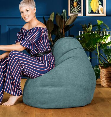 ТІЛЬКИ МІСЦЕ СИДІННЯ від MAGMA Beanbag ALFA Velours Petrol XL приблизно 220 л