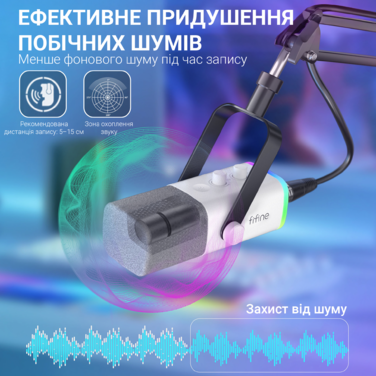 Мікрофон динамічний Fifine AM8TW USB/XLR White